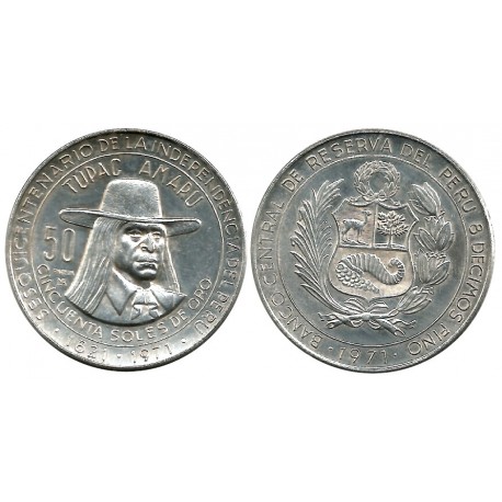 (256) Perú. 1971. 50 Soles de Oro (EBC) (Plata)