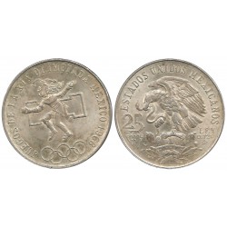 (479.1) Estados Unidos Mexicanos. 1968. 25 Pesos (MBC+) (Plata)