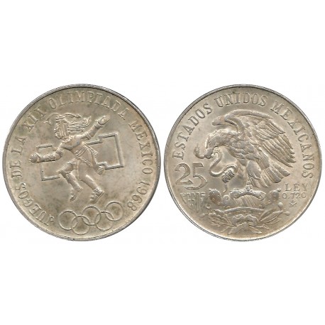 (479.1) Estados Unidos Mexicanos. 1968. 25 Pesos (MBC+) (Plata)