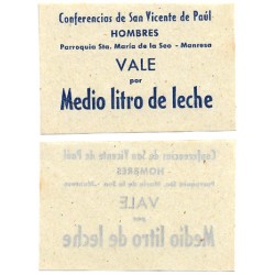 Conferencia San Vicente de Paúl. Hombres. Parroquia de Santa María de la Seo. Medio Litro de Leche (EBC+)