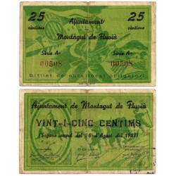 Montagut de Fluvià. 1937. 25 Céntmios (BC)