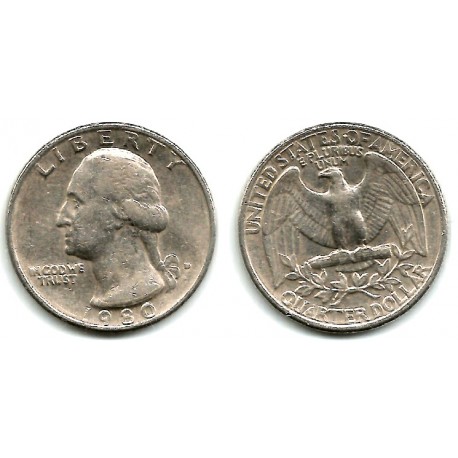 (164a) Estados Unidos de América. 1980(D). Quarter Dollar (MBC)