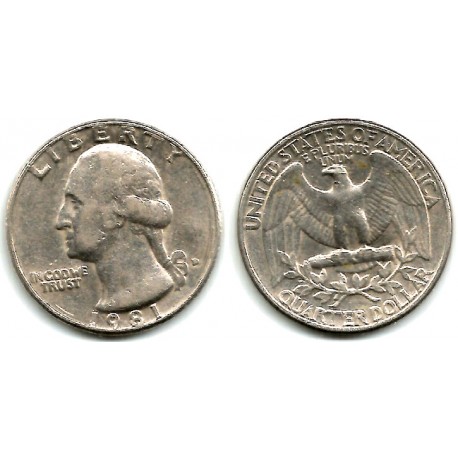(A164a) Estados Unidos de América. 1981(D). Quarter Dollar (MBC)
