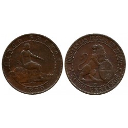 Gobierno Provisional. 1870. 5 Céntimos (MBC-) Ceca de Barcelona OM