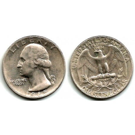 (164a) Estados Unidos de América. 1965. Quarter Dollar (MBC)
