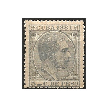 (65) Cuba Colonial. 1881. 5 Centavos de Peso (Nuevo, con señal de fijasellos)