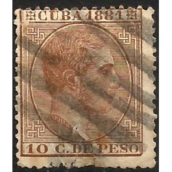 (66) Cuba Colonial. 1881. 10 Centavos de Peso (Usado)