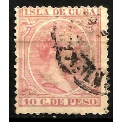 (128) Cuba Colonial. 1891-92. 10 Centavos de Peso (Usado)