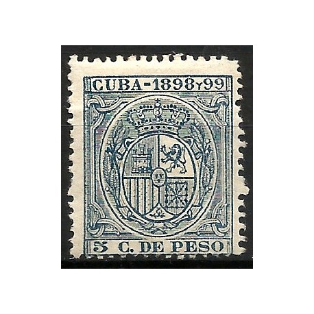 Cuba Colonial. 1898-99. 5 Centavos de Peso (Nuevo, con señal de fijasellos)