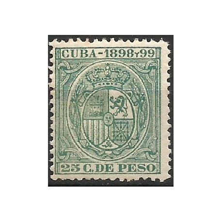 Cuba Colonial. 1989-99. 25 Centavos de Peso (Nuevo, con señal de fijasellos)