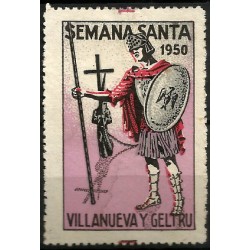 Viñeta Conmemorativa de la Semana Santa de Villanueva y Geltrú. Año 1950 (Usado)