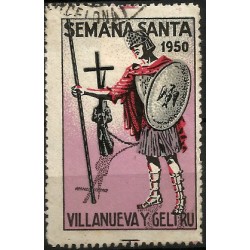 Viñeta Conmemorativa de la Semana Santa de Villanueva y Geltrú. Año 1950 (Usado)