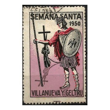Viñeta Conmemorativa de la Semana Santa de Villanueva y Geltrú. Año 1950 (Usado)