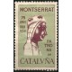 Viñeta Conmemorativa de Montserrat. Patrona de Cataluña. 75 Aniversario. Año 1956 (Nuevo, con señal de fijasellos)