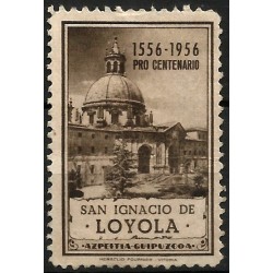 Viñeta Conmemorativa de San Ignacio de Loyola. Pro Centenario 1556-1956. Azpeitia, Guipúzcoa (Usado)