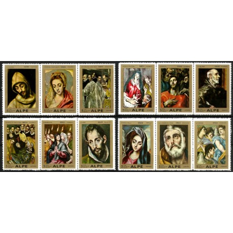 Viñetas Conmemorativas de Pinturas del Greco (Nuevo, con señal de fijasellos)