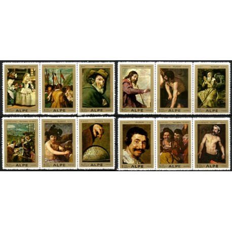 Viñetas Conmemorativas de Pinturas de Velázquez (Nuevo, con señal de fijasellos)