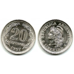 (55) Argentina. 1957. 20 Centavos (EBC+)