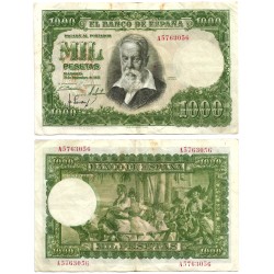 Estado Español. 1951. 1000 Pesetas (BC/BC+) Serie A. Manchas