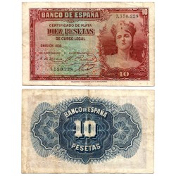 España. 1935. 10 Pesetas (BC+) Sin Serie