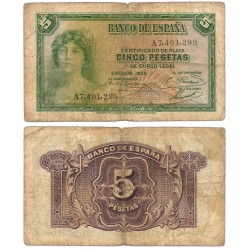 España. 1935. 5 Pesetas (RC+/BC-) Serie A