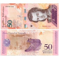 (105) Venezuela. 2018. 50 Bolívares (EBC) Manchas de Impresión
