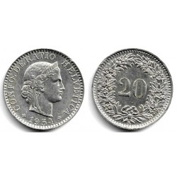 (29) Suiza. 1954. 20 Rappen (MBC+)