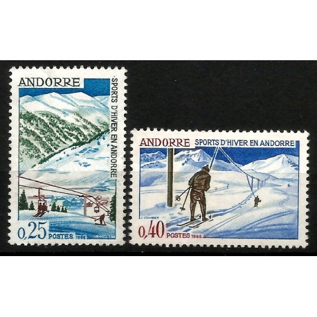 Andorra Francesa. 1966. Serie Completa (Nuevo) Deportes de Invierno