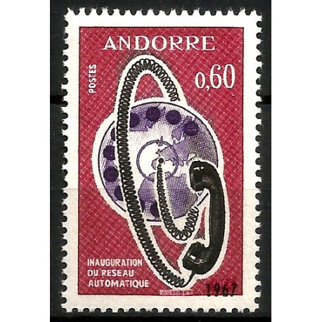 Andorra Francesa. 1967. 0,60 Centimes (Nuevo) Red Telefónica