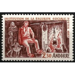 Andorra Francesa. 1967. 2,30 Francs (Nuevo) Seguridad Social