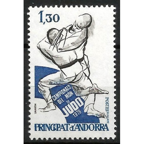 Andorra Francesa. 1979. 1,30 Francs (Nuevo) Campeonato del Mundo de Judo