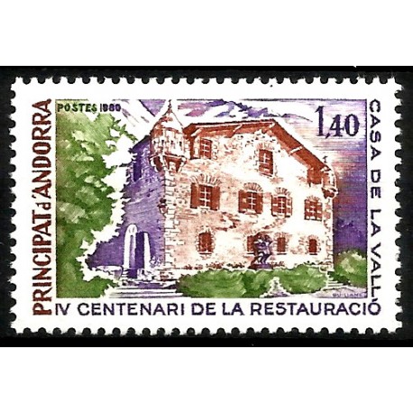 Andorra Francesa. 1980. 1,40 Francs (Nuevo) IV Cent. Restauración Casa de la Valll