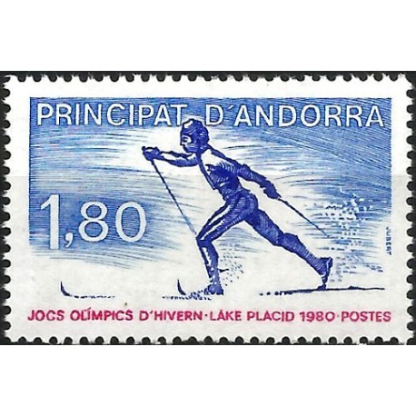 Andorra Francesa. 1980. 1,80 Francs (Nuevo) Juegos Olímpicos de Invierno