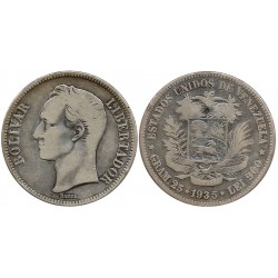 (Y24.2) Venezuela. 1935. 5 Bolivares (BC) (Plata)