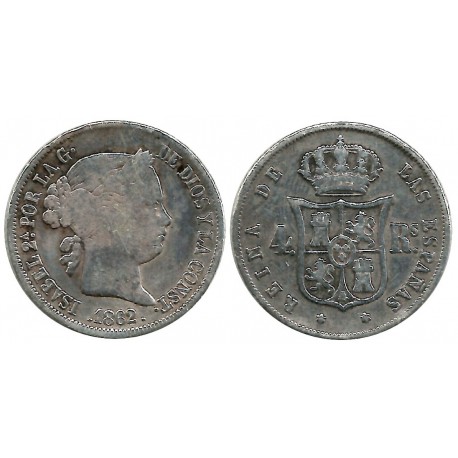 Isabel II. 1862. 4 Reales (BC) (Plata) Ceca de Madrid