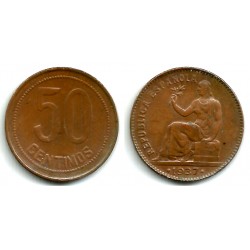 España (II República). 1937*(3-6). 50 Céntimos (MBC+)