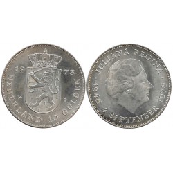 (196) Países Bajos. 1973. 10 Gulden (EBC+)