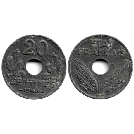 (900.2) Francia. 1942. 20 Centimes (BC)