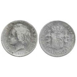 Alfonso XIII. 1894*(-----). 1 Peseta (BC/BC-) (Plata) Ceca de Madrid PG-V
