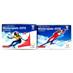 Austria. 2010. 5 Euro y 5 Euro (SC) (Plata) Olimpiadas de Invierno