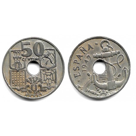 Estado Español. 1949*(19-51). 50 Céntimos (MBC+) Flechas Invertidas
