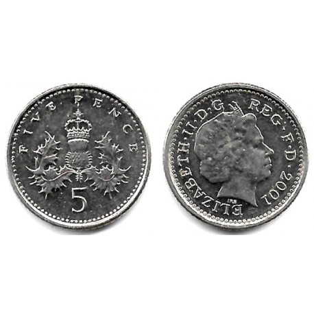 (988) Gran Bretaña. 2001. 5 Pence (MBC+)
