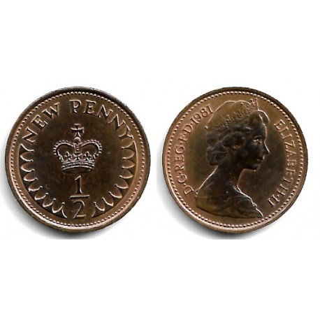 (914) Gran Bretaña. 1981. Half New Penny (EBC)