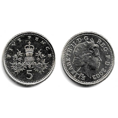 (988) Gran Bretaña. 2002. 5 Pence (SC)