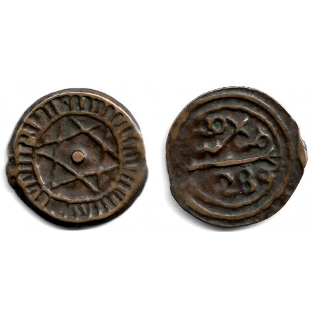 (C166.2) Marruecos. 1289AH. 4 Fulus (BC+)