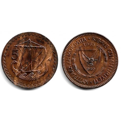 (39) Chipre. 1963. 5 Mils (SC)