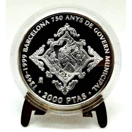 España. 1999. 2000 Pesetas (Proof) (Plata)