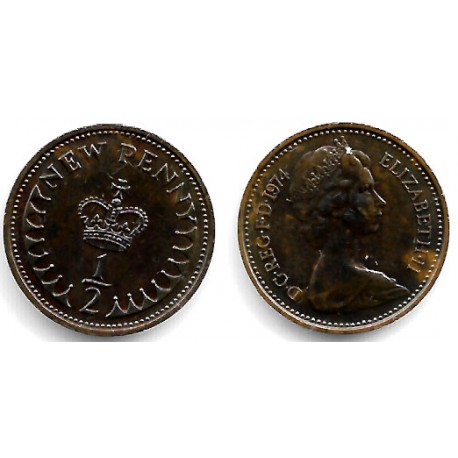 (914) Gran Bretaña. 1974. Half New Penny (EBC+)