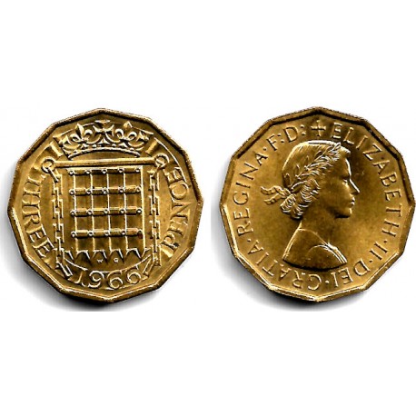 (900) Gran Bretaña. 1966. 3 Pence (EBC)