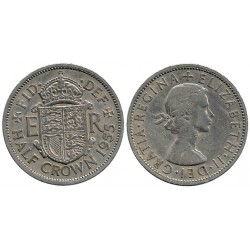 (907) Gran Bretaña. 1955. Half Crown (BC+)